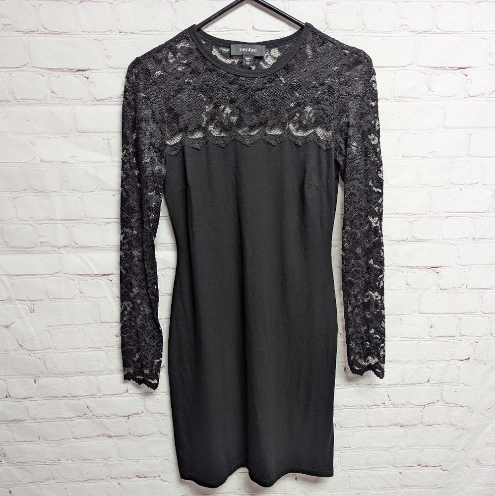 Karen Kane Blake Black Lace Little Black Dress Classy Sexy Small 645